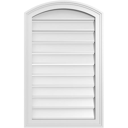 Ekena Millwork Arch Top Surface Mount PVC Gable Vent: Non-Functional, w/2"W x 1-1/2"P Brickmould Frame, 20"W x 30"H GVPAR20X3002SN